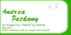 andrea patkany business card